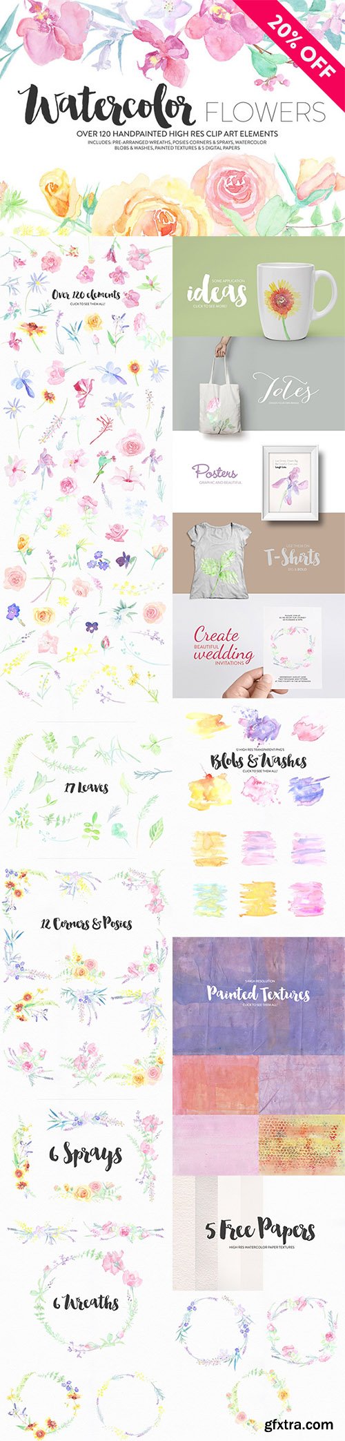 Watercolor Flower Pack - CM 381960