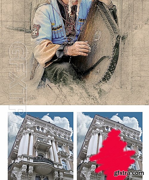 GraphicRiver - MixArt Old Illustrations Photoshop Action 16360446