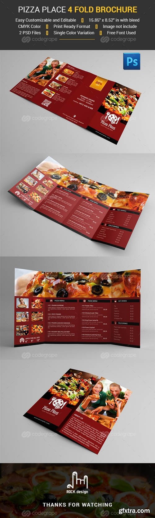 4 Fold Pizza Place Brochure 8747