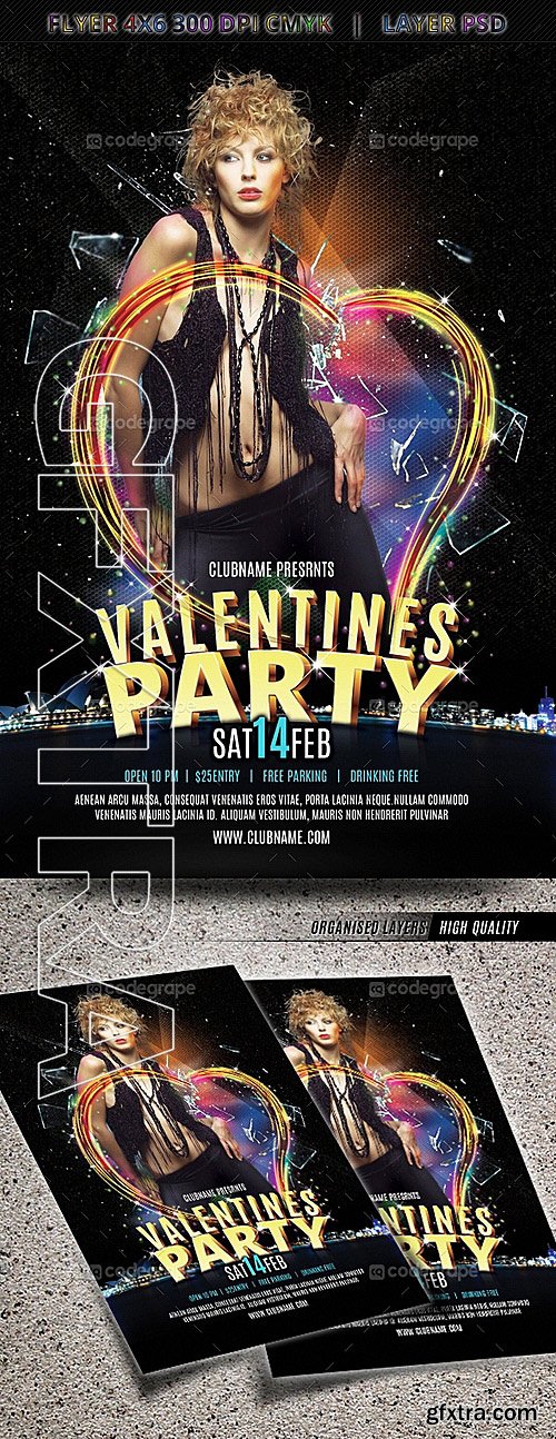 Valentines Party Flyer Template 5234