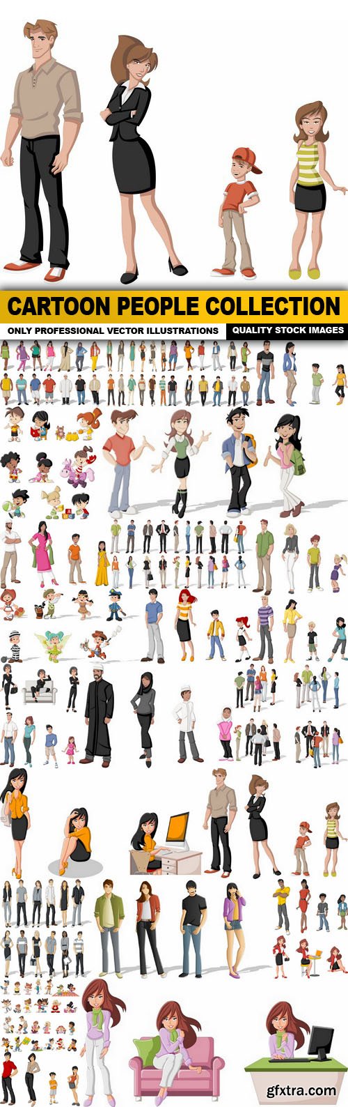 Cartoon People Collection - 25 Vector