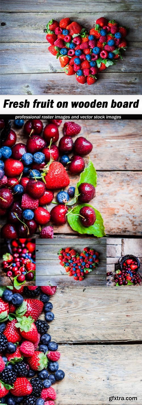 Fresh fruit on wooden board-5xUHQ JPEG