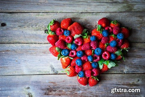 Fresh fruit on wooden board-5xUHQ JPEG