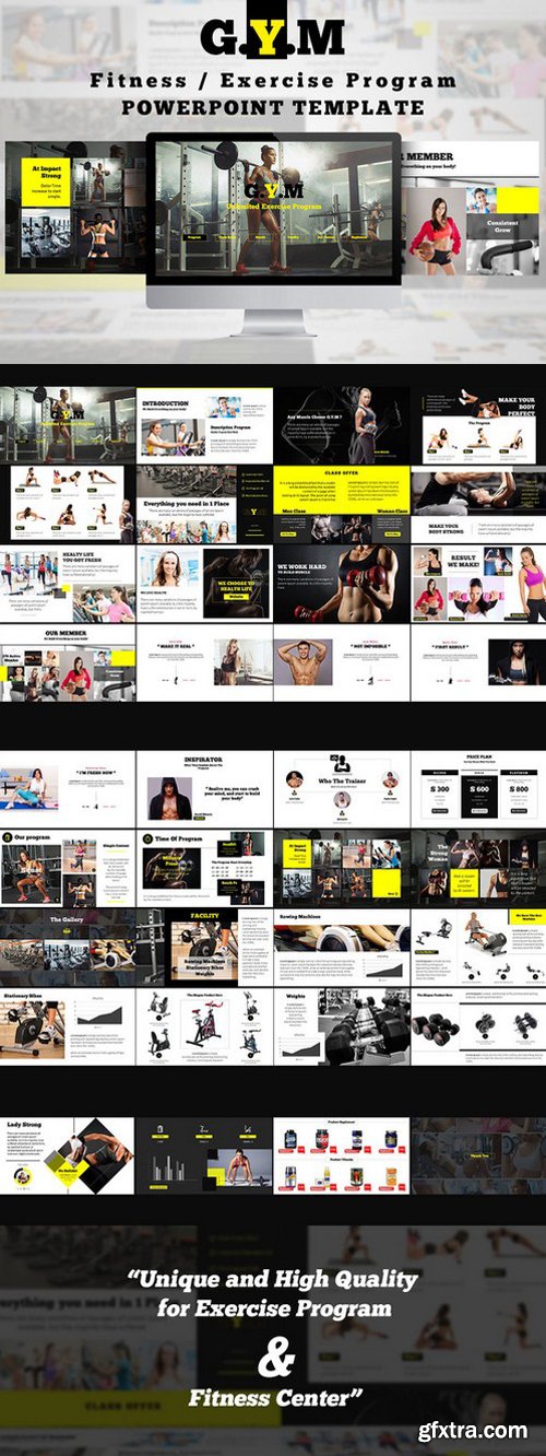 CM - Fitness Center Powerpoint Template 728295