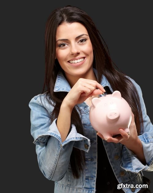 Business concept pig moneybox in hands