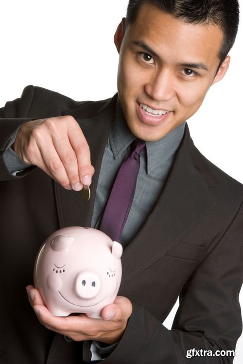 Business concept pig moneybox in hands