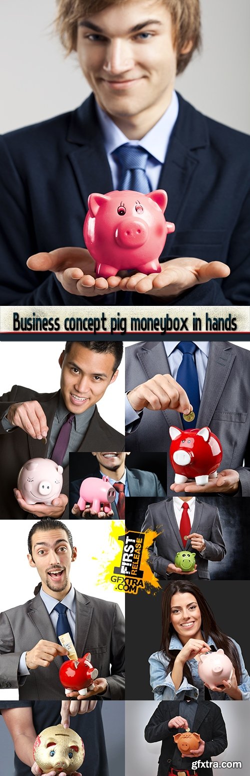 Business concept pig moneybox in hands