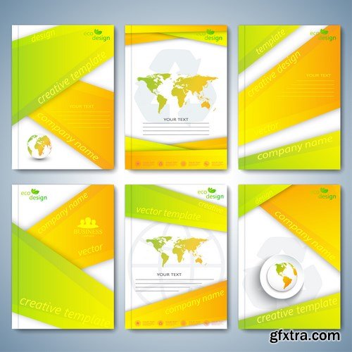 Modern Set of Brochures , Flyer, Booklet, Cover or Annual Report 4 - 18xEPS