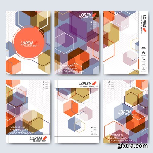 Modern Set of Brochures , Flyer, Booklet, Cover or Annual Report 4 - 18xEPS