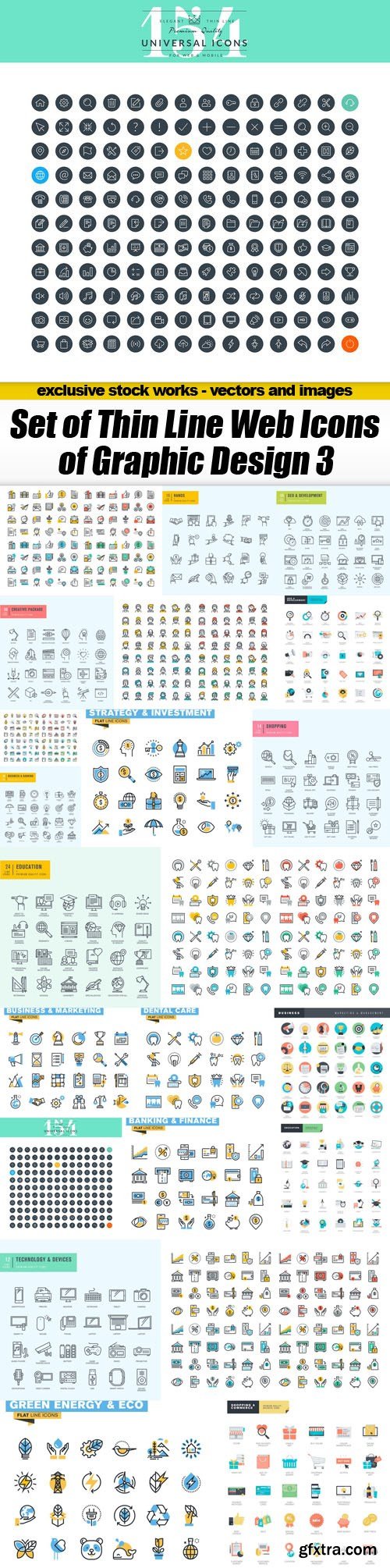 Set of Thin Line Web Icons of Graphic Design 3 - 22xEPS