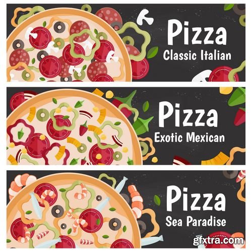 Menu design Pizza barbecue grill