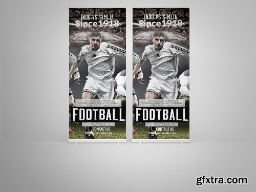 CreativeMarket Football Roll Up Banner Template 566090