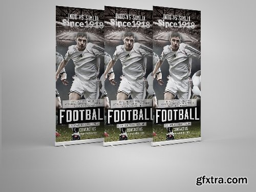 CreativeMarket Football Roll Up Banner Template 566090