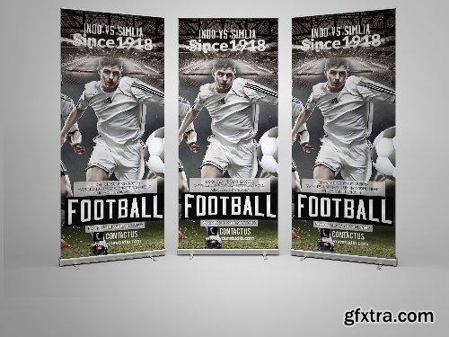 CreativeMarket Football Roll Up Banner Template 566090