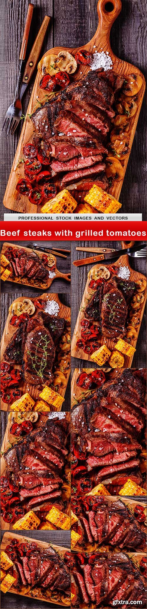 Beef steaks with grilled tomatoes - 9 UHQ JPEG