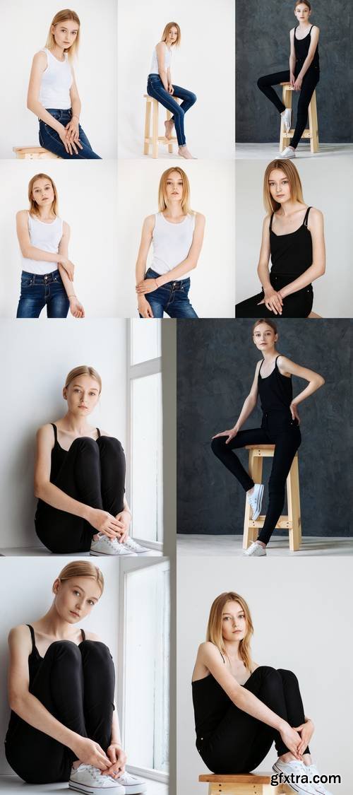 Young Woman Posing in Studio