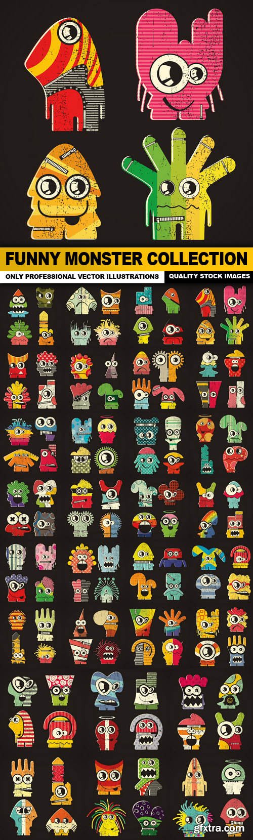 Funny Monster Collection - 30 Vector