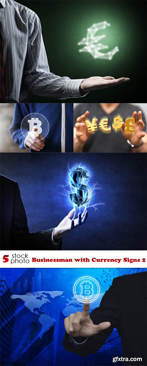 Photos - Businessman with Currency Signs 2