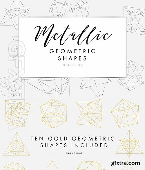 CM - BUNDLE - Metallic Geometric Shapes 707732