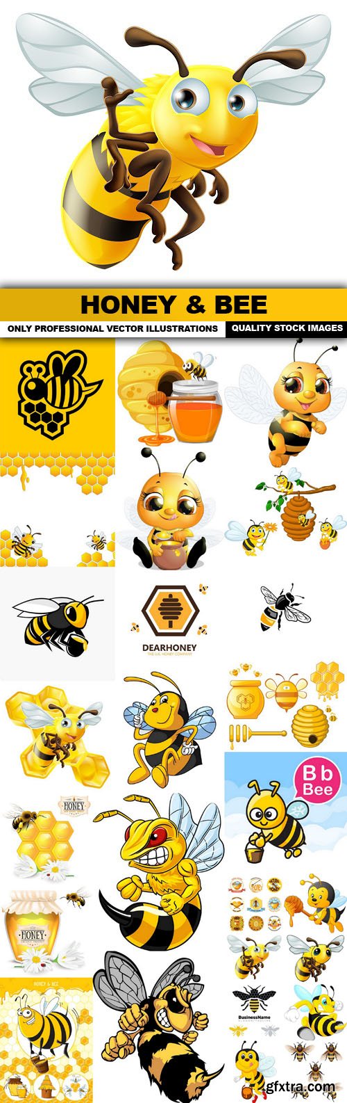 Honey & Bee - 26 Vector