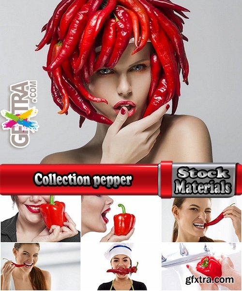 Collection pepper red hot chili girl woman with sweet pepper 25 HQ Jpeg