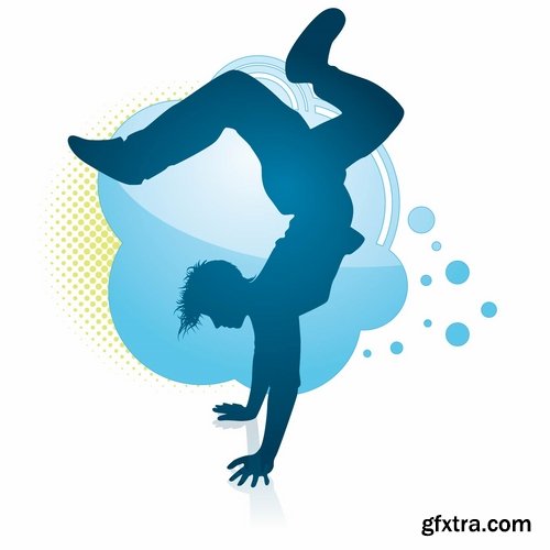 Collection of gymnastics fitness dance breakdance 25 EPS