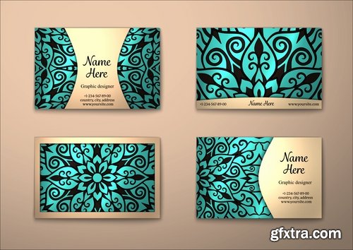 Collection of vector image flyer banner brochure business card 24-25 EPS