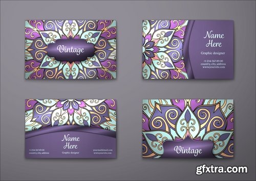Collection of vector image flyer banner brochure business card 24-25 EPS