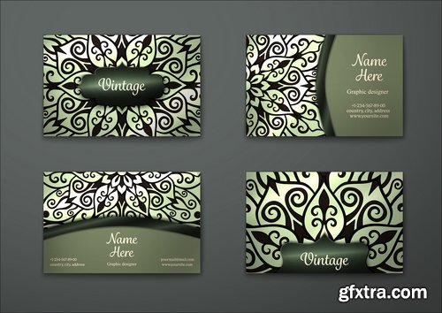 Collection of vector image flyer banner brochure business card 24-25 EPS