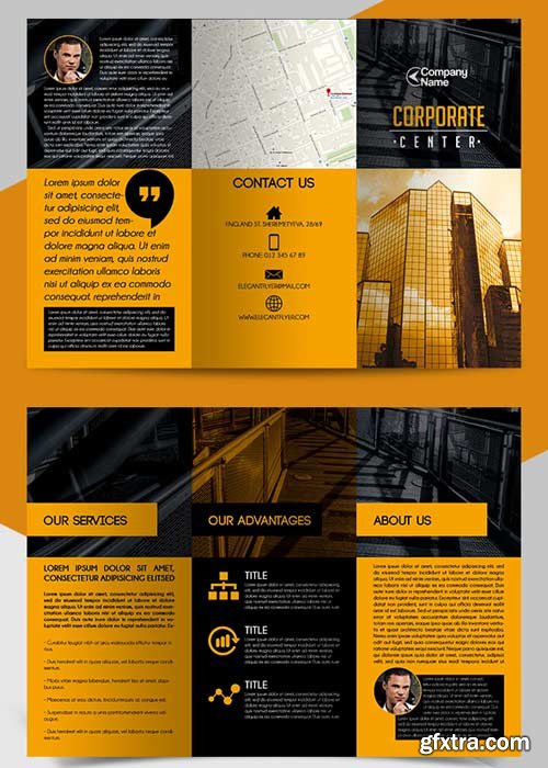 Corporate V02 Tri-Fold PSD Brochure Template