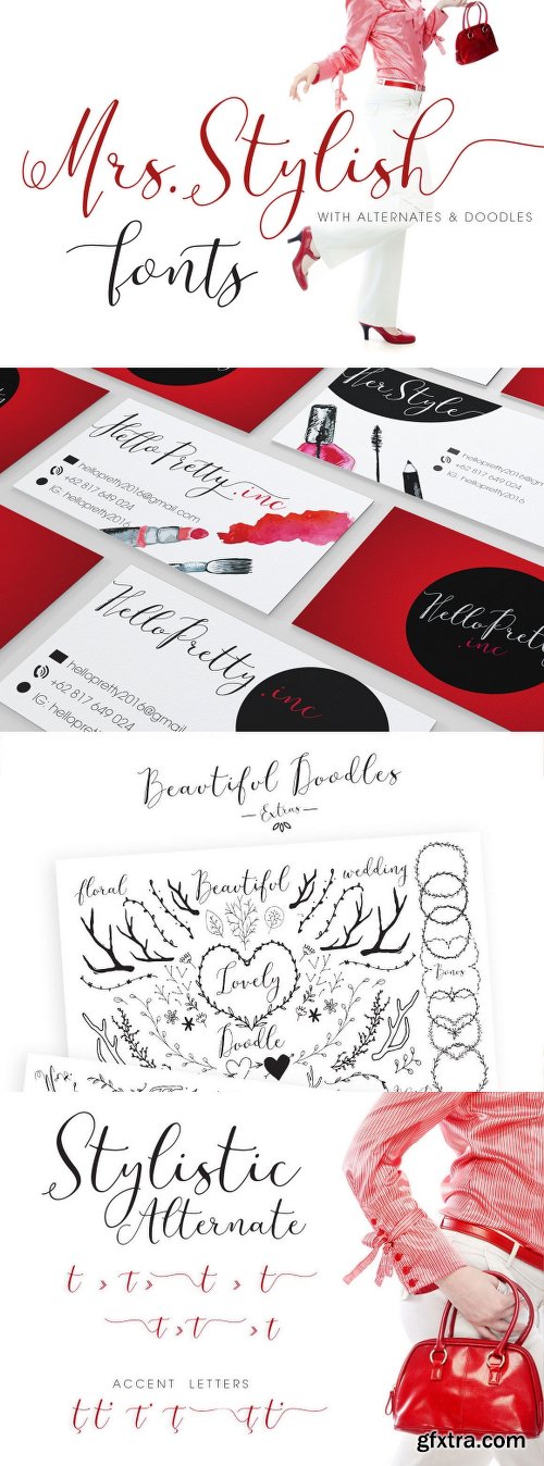 CreativeMarket Mrs Stylish Fonts+Extras 30%Off 725284