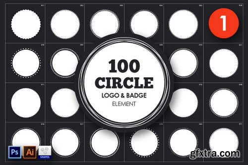 CreativeMarket Circle Logo & Badge Element Vol. 1 706358