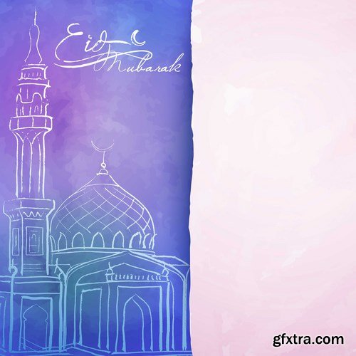 Eid Mubarak Papercut Style 6 - 48 EPS