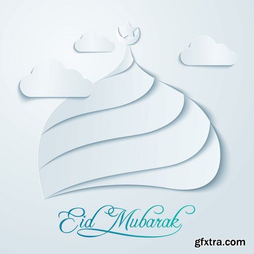 Eid Mubarak Papercut Style 6 - 48 EPS