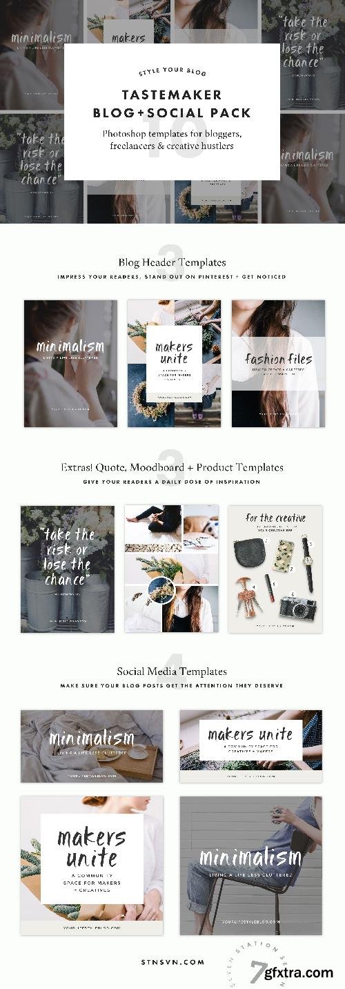 CreativeMarket Tastemaker Blog + Social Pack 660000