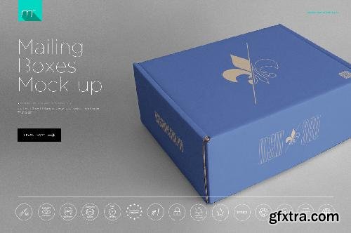 CreativeMarket Mailing Box Mock-up 659545