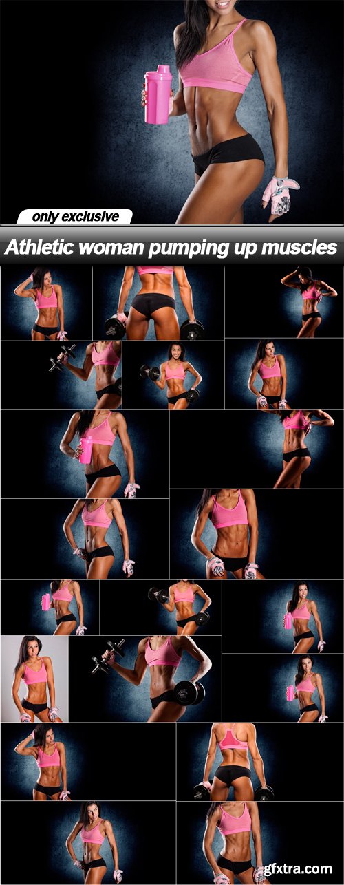 Athletic woman pumping up muscles - 20 UHQ JPEG