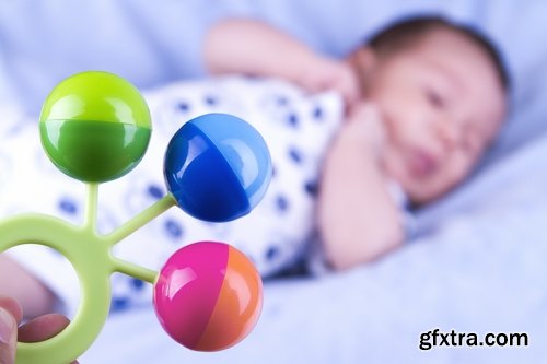 Collection children baby rattle with a children's toy 25 HQ Jpeg