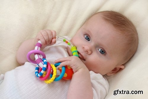 Collection children baby rattle with a children's toy 25 HQ Jpeg