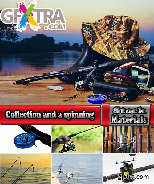 Collection and a spinning reel fishing rod fishing line 25 HQ Jpeg