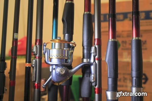 Collection and a spinning reel fishing rod fishing line 25 HQ Jpeg