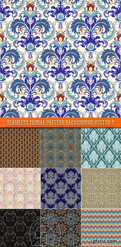 Seamless floral pattern background vector 2