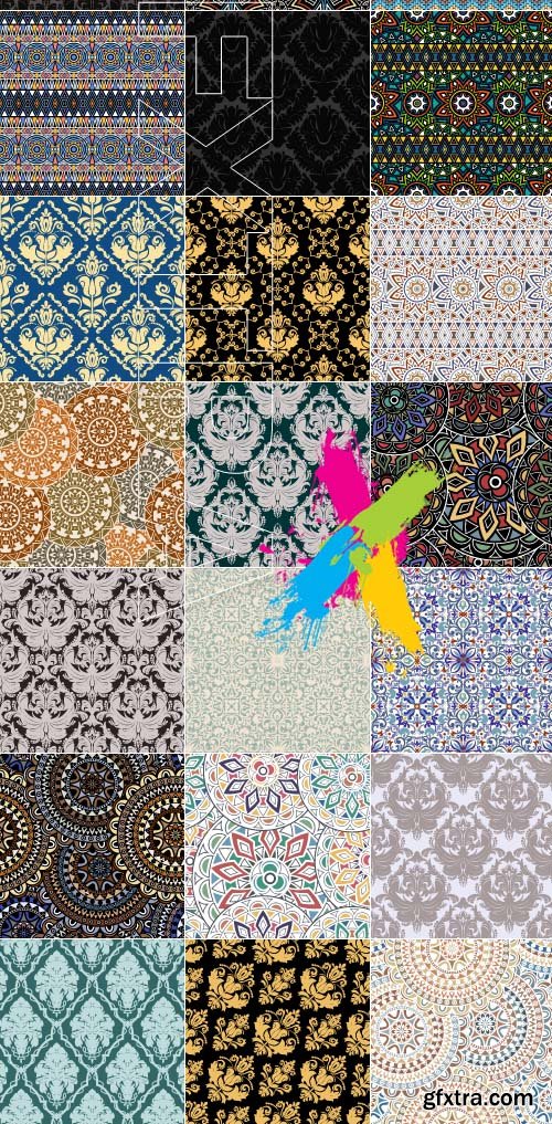 Seamless floral pattern background vector 2