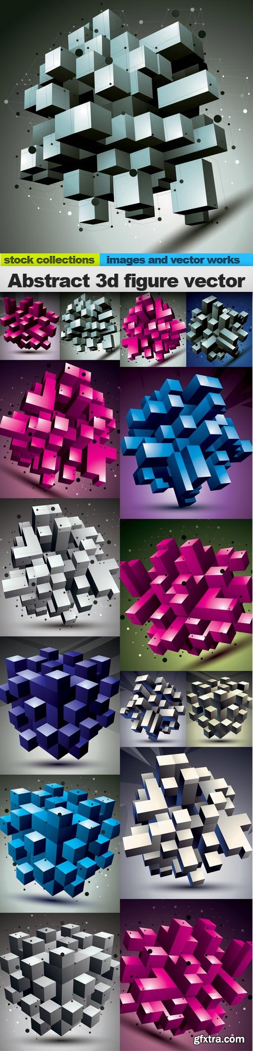 Abstract 3d figure vector, 15 x EPS