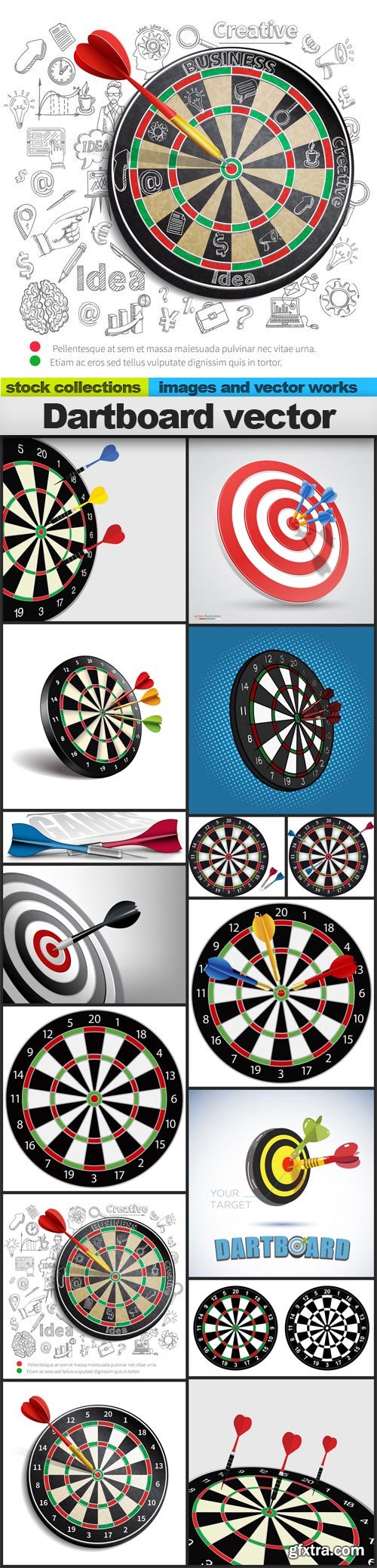 Dartboard vector, 15 x EPS