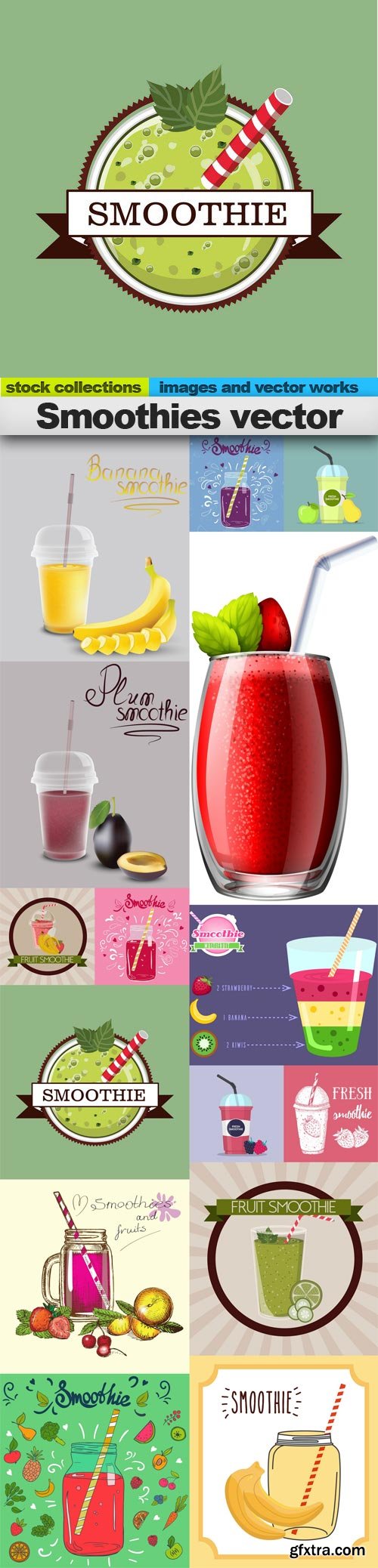 Smoothies vector 2, 15 x EPS