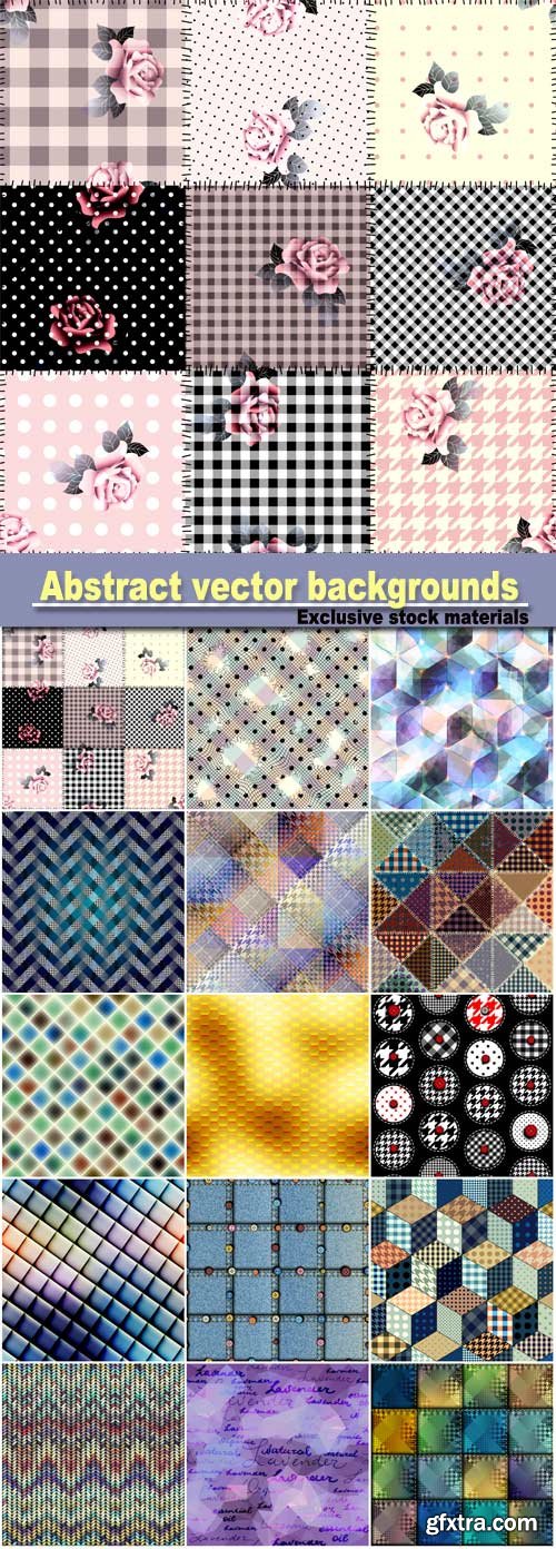 Abstract vector backgrounds with different patterns