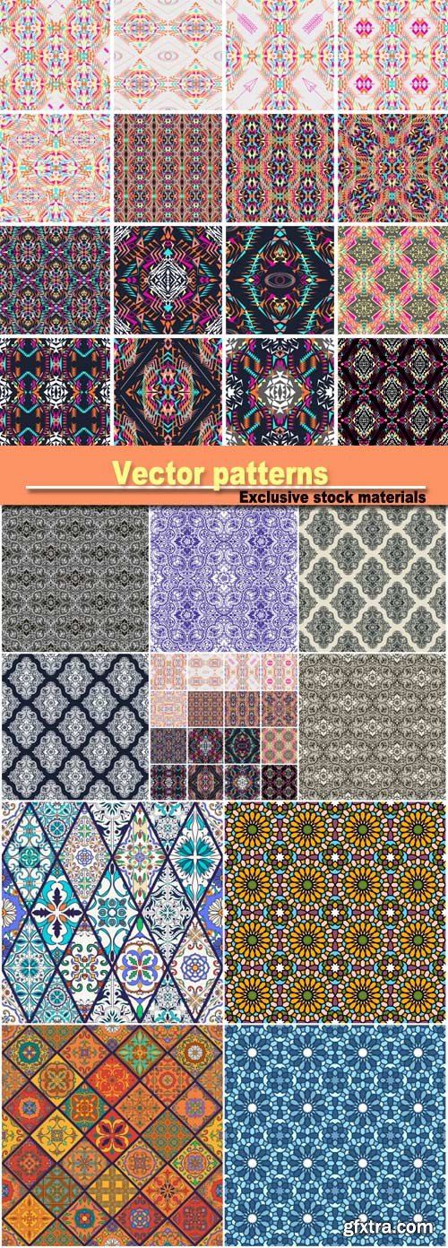 Vector background with patterns, vintage ornaments