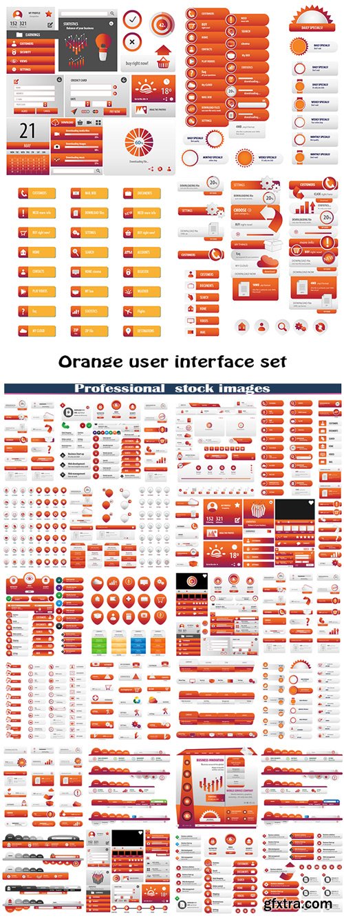 Orange user interface set