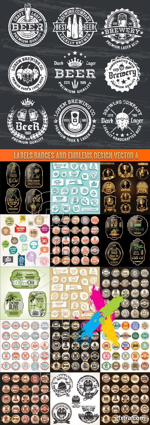 Labels badges and emblems design vector 6